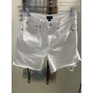 J. Crew White Factory Distressed Shorts Waist 25